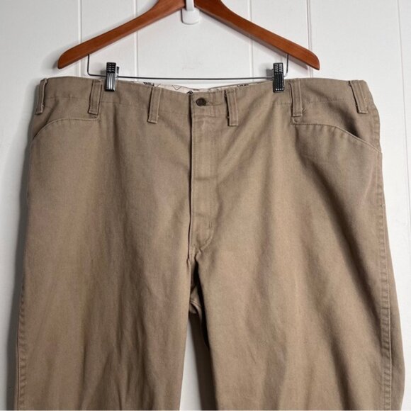Ben Davis 46x31 Gorilla Cut Pants Tan Chinos Workwear Worn cut K707 - Picture 3 of 11